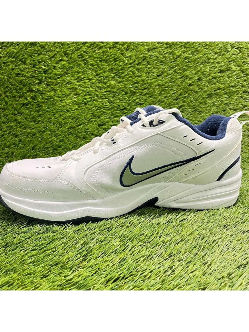 Nike Air Monarch IV Mens Size 15 White Blue Athletic Running Shoes Sneakers